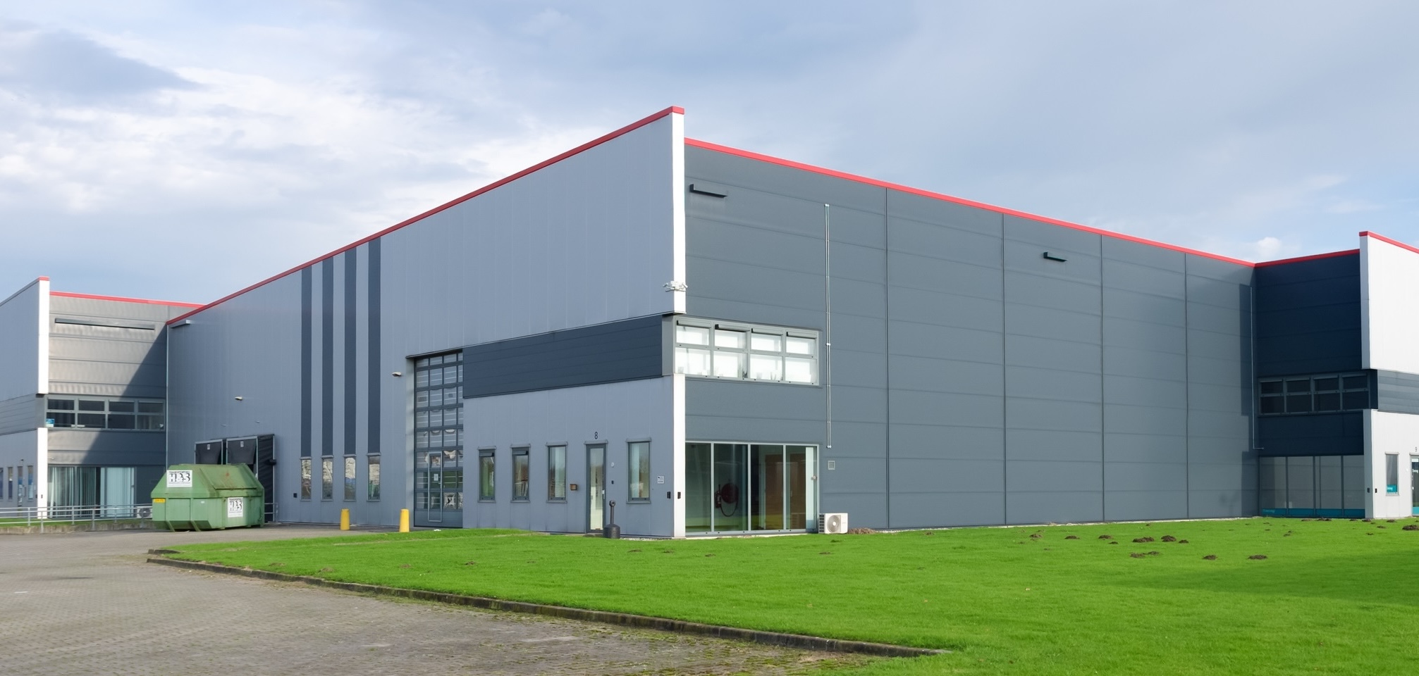 Eco-responsible warehouse — logistics building with ESG performance certification