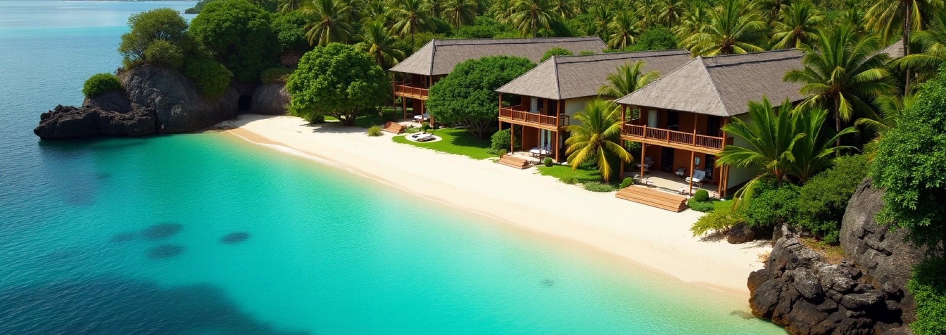 Isolated island resort with strong solar and wind exposure